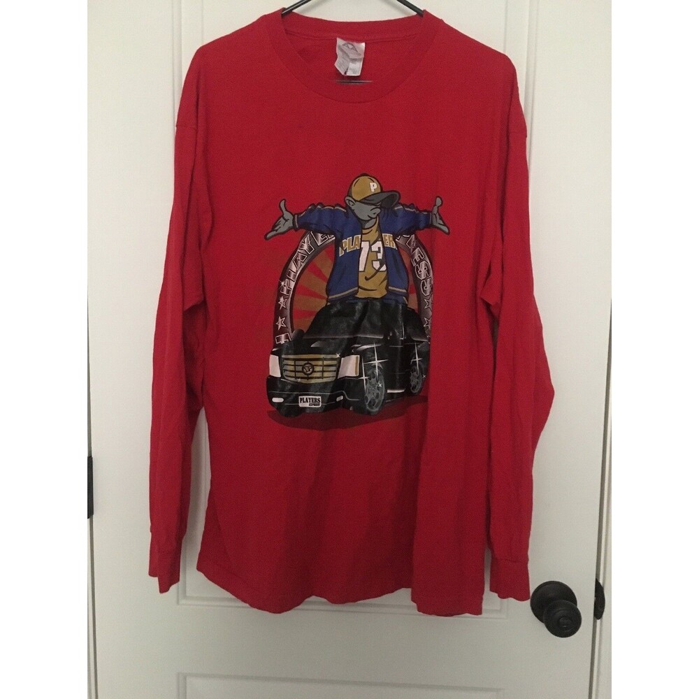 Vintage Allstyle Apparel Men's Graphic Long Sleeve T-Shirt Size XL Red